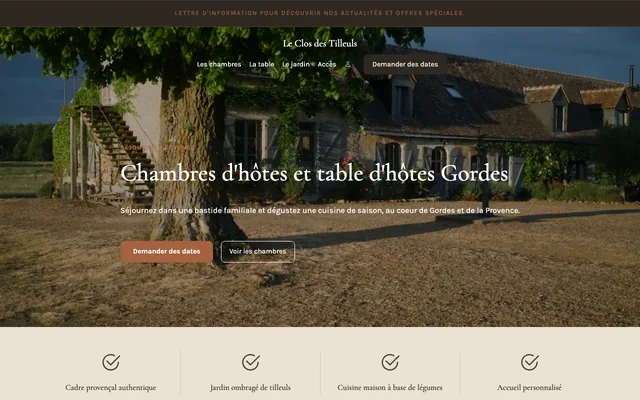 Le modèle Maison d’hôtes